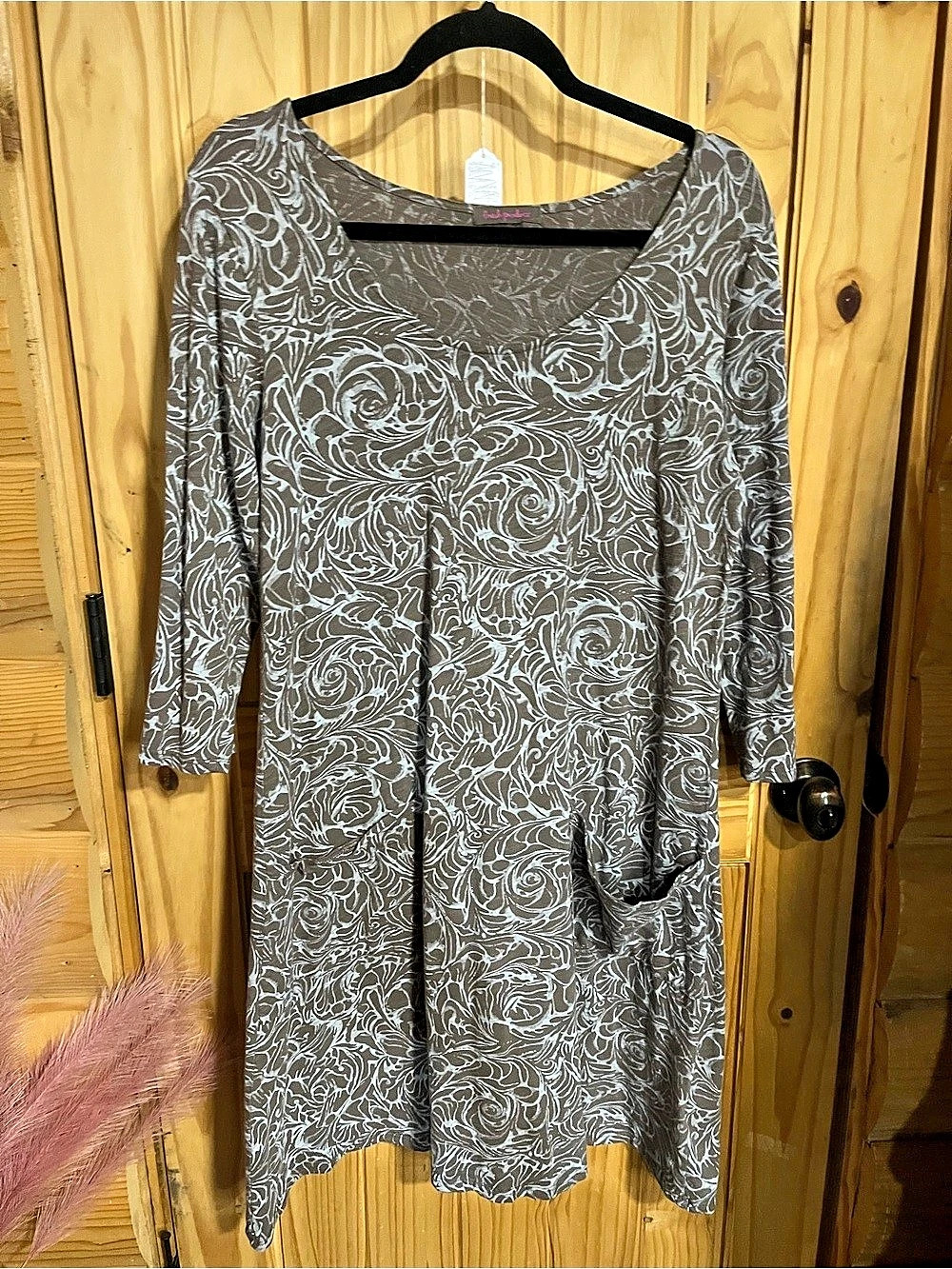 Fresh Produce Floral Dress Brown & Light Blue Medium
